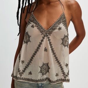 Free People Wild One Beaded Halter Top